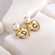 Eco-Friendly Copper Gold-Plated Heart Stud Earrings