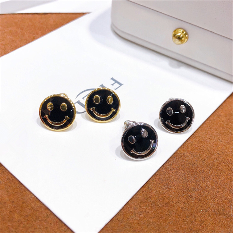 Eco-friendly Copper Gold Plated Smile Earrings