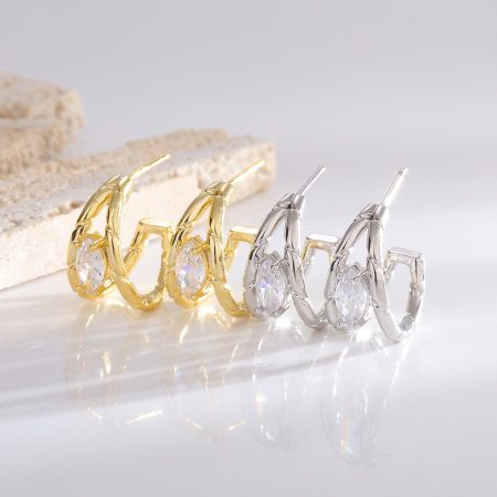 Eco-friendly Copper with Real Gold Plating Fashion Stud Earrings