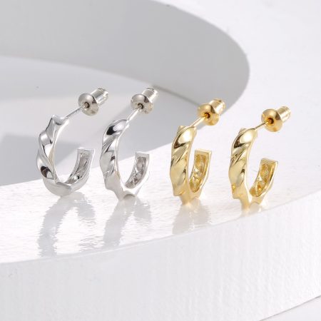 Eco-Friendly Copper Real Gold Plating + Simple Stud Earrings