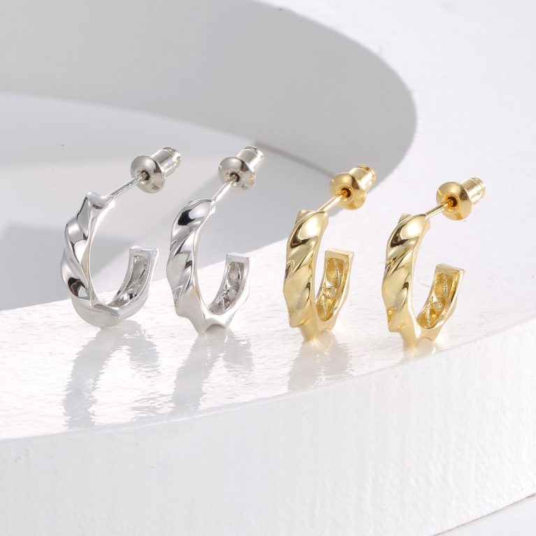 Eco-Friendly Copper Real Gold Plating + Simple Stud Earrings