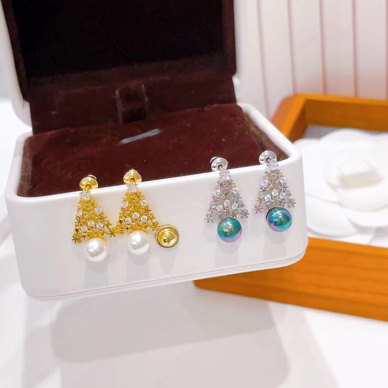 Eco-Friendly Copper Christmas Earrings with Real Gold Plating