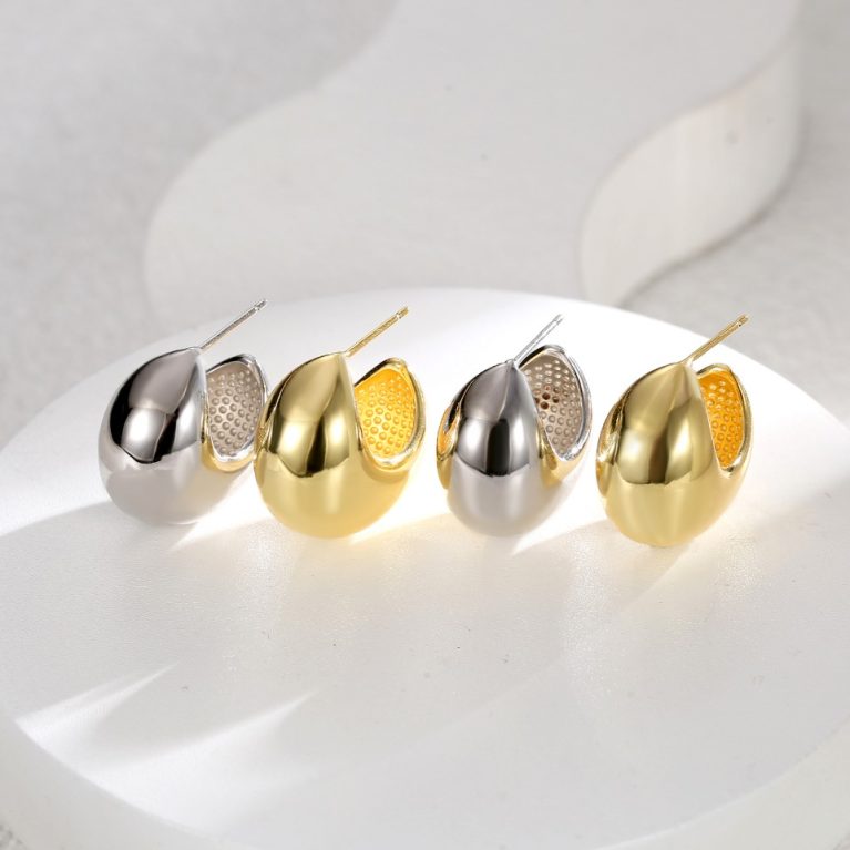 Hot-Selling Eco-Friendly Copper Real Gold Plated Metallic Style Earings - Bestseller