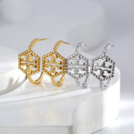 Eco-friendly Copper Real Gold Plated Luxury-Inspired Stud Earrings