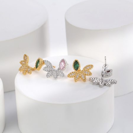 Eco-Friendly Copper Real Gold Plated Floral Petal Earrings