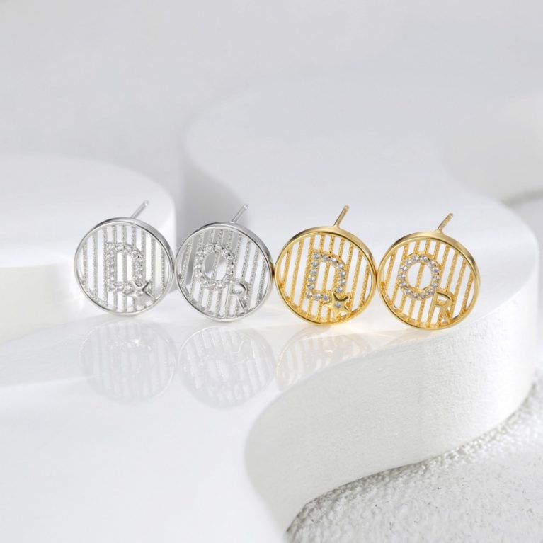 Eco-Friendly Copper Ear Studs with Genuine Gold Plating