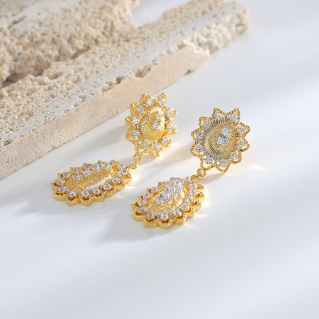 Eco-Friendly Copper Real Gold Plated + Vintage-Style Earrings
