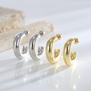 Eco-Friendly Copper Genuine Gold Plated Minimalist Earrings