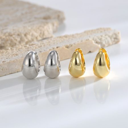 Hot-Selling Eco-Friendly Copper Real Gold Plated Teardrop Earrings