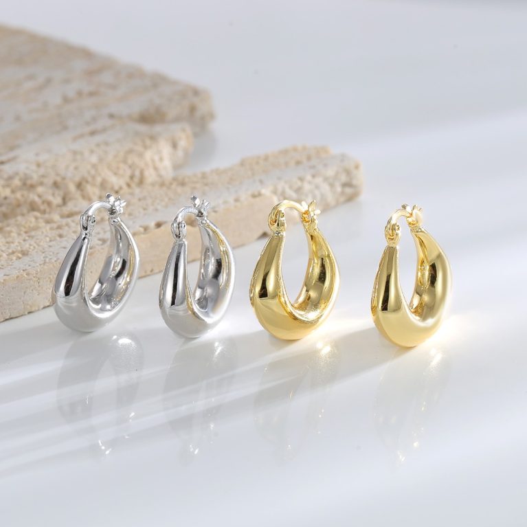 Eco-friendly Copper Real Gold Plated Earrings