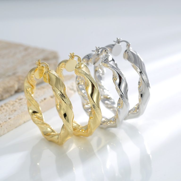 Eco-Friendly Copper Genuine Gold-Plated Earrings