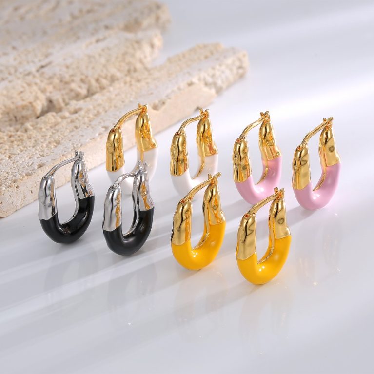 Eco-Friendly Copper Premium Gold Plated Oil-Drop Ear Hooks