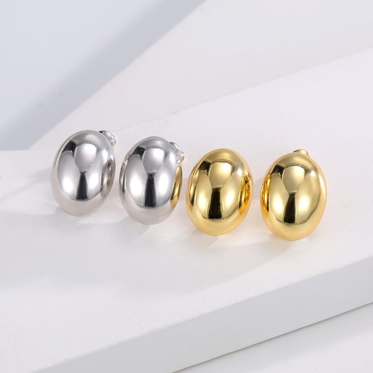 Eco-Friendly Copper Earrings with Genuine Gold Plating and Metallic Style