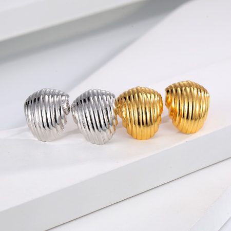 Eco-Friendly Copper Real Gold Plated Metallic Style Earrings