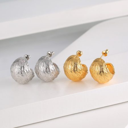 Eco-Friendly Copper with Real Gold Plating Moon Earrings