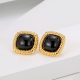 Eco-Friendly Copper Real Gold Plated Black Onyx Earrings