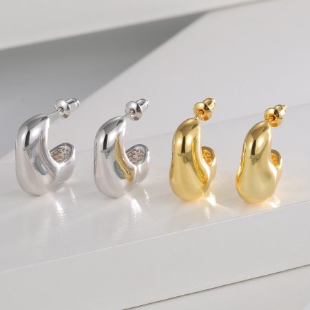 Eco-Friendly Copper with Real Gold Plating Minimalist Stud Earrings