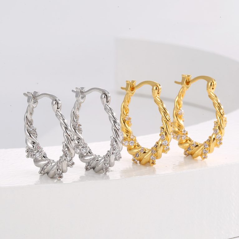 Eco-friendly Copper Gold-Plated Earrings