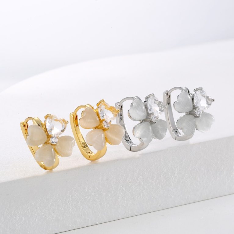 Eco-Friendly Copper Real Gold Plated Floral Ear Clip