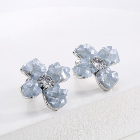 Eco-Friendly Copper Real Gold Plated Flower Petal Earrings