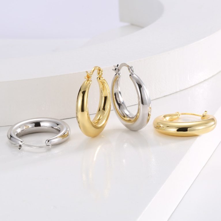 Eco-Friendly Copper Earrings with Genuine Gold Plating