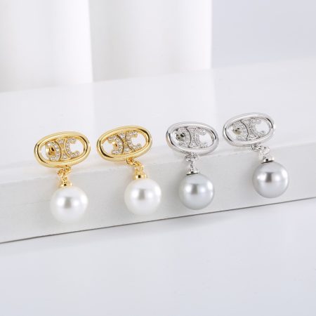 Hot Selling Eco-Friendly Copper Real Gold Plated Pearl Earrings