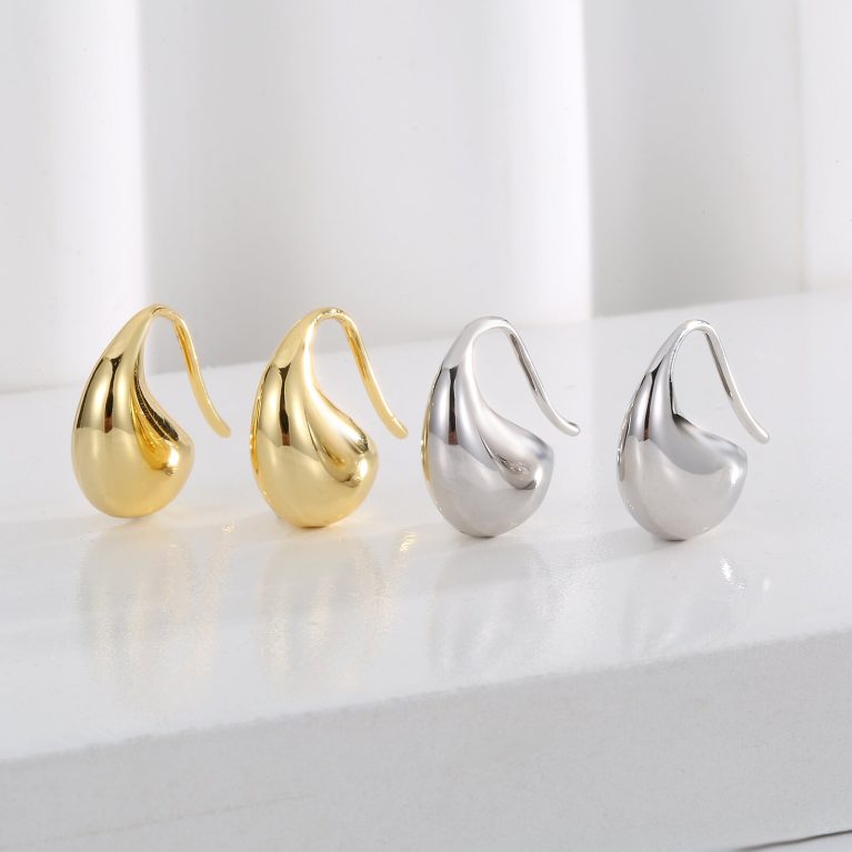 Eco-friendly Copper Earrings with Real Gold Plating and Delicate Design