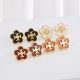 Eco-Friendly Copper Real Gold Plated Drip Oil Stud Earrings