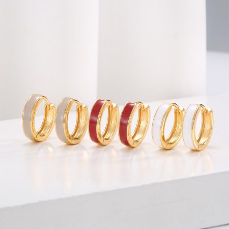 Eco-Friendly Copper Real Gold Plated Oil-Drop Earhooks