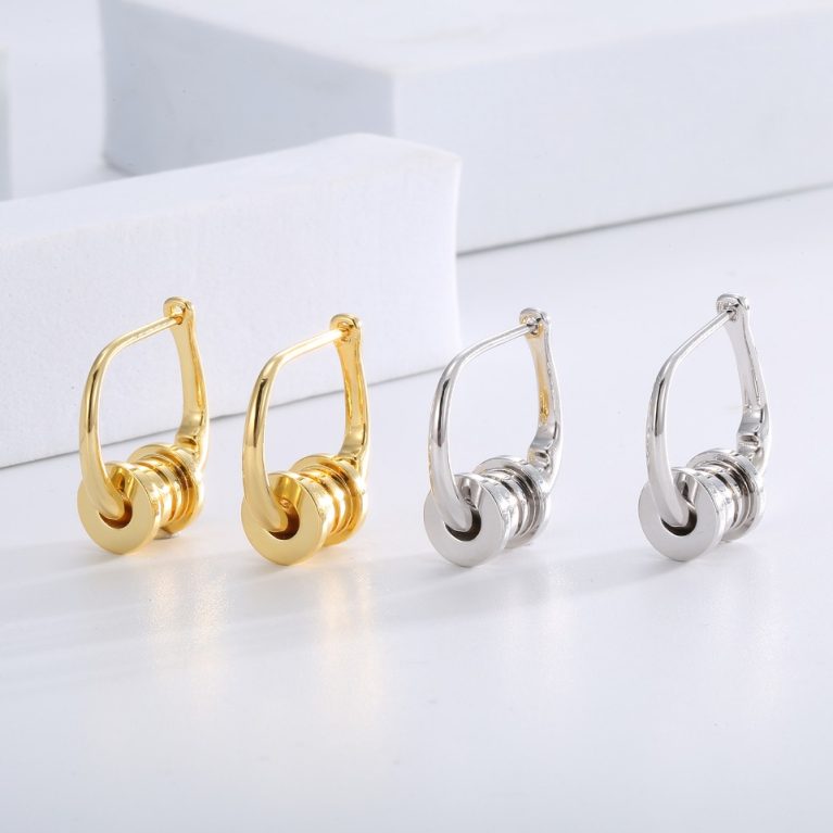 Eco-Friendly Copper with Real Gold Plating Metal Design Ear Clips