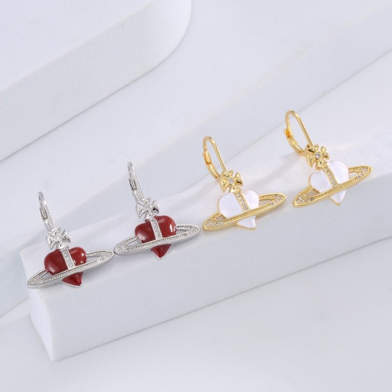 Hot-selling Eco-friendly Copper with Real Gold Plating Premium Brand-Style Earrings