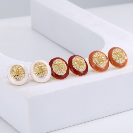 Eco-Friendly Copper Real Gold Plated Oil-Drop Earrings