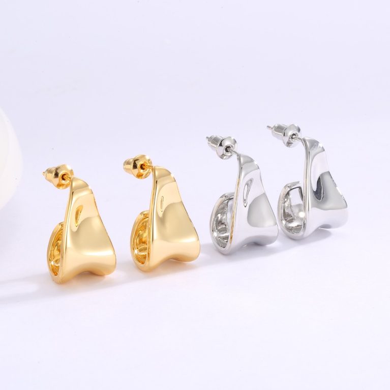 Eco-friendly Copper Real Gold Plated Minimalist Earrings