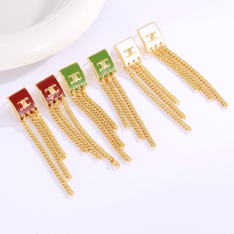 Eco-Friendly Copper with Real Gold Plating Tassel Earrings