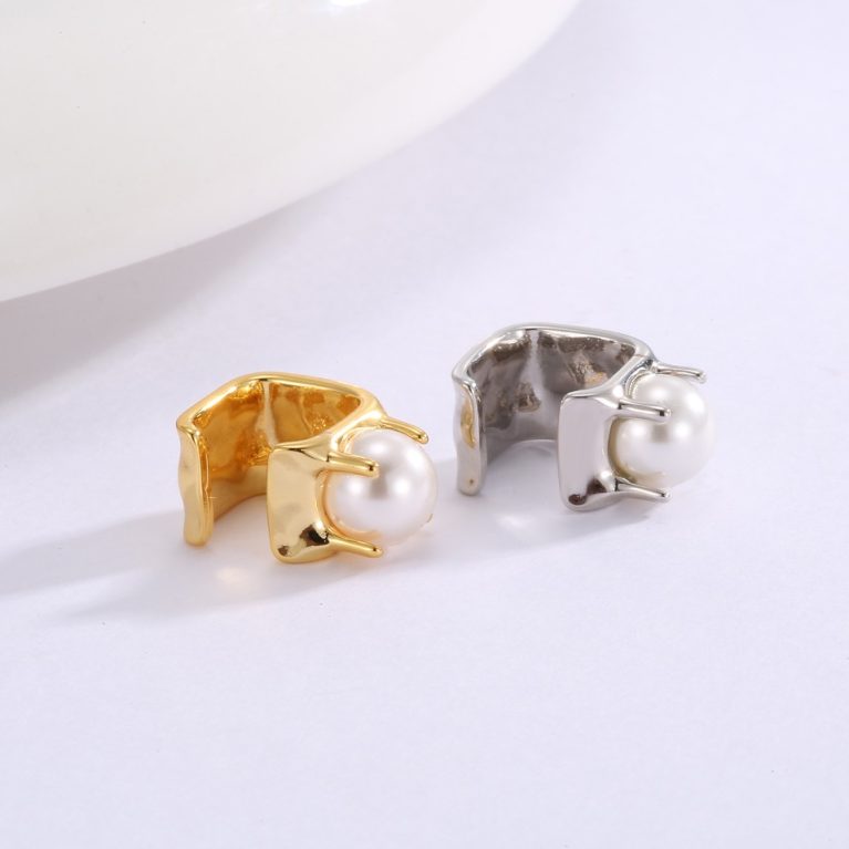 Real Gold Plated Eco-Friendly Copper Pearl Earrings