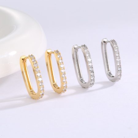 Eco-Friendly Copper Earrings with Genuine Gold Plating and Diamond-Embellished Backs