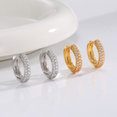 Eco-Friendly Copper Real Gold Plated Full-Diamond Earring Backs