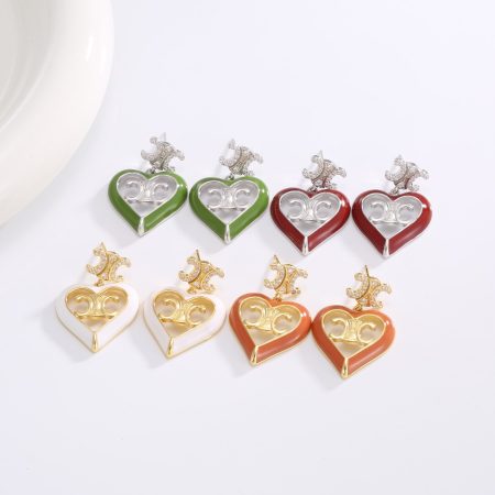 Eco-Friendly Copper Real Gold Plated Heart-Shaped Drip Earrings