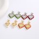 Eco-Friendly Copper Real Gold Plated Heart-Shaped Drip Earrings
