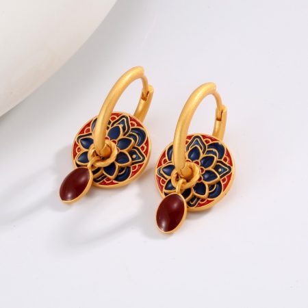 China-Inspired Trendy Earrings with Eco-Friendly Copper and Real Gold Plating