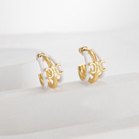 Eco-Copper Real Gold Plated Luxury Brand Style Earrings