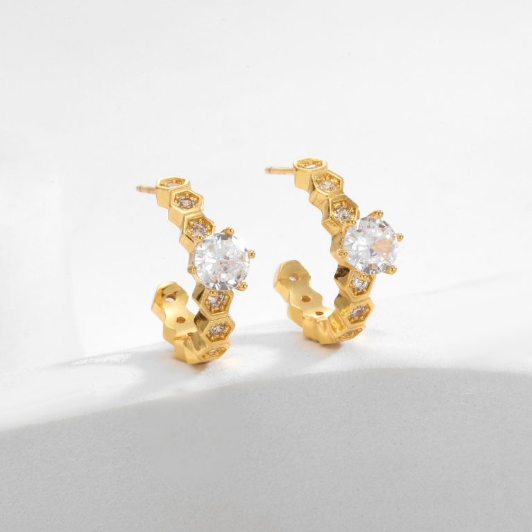 Eco-Friendly Copper Gold-Plated Earrings