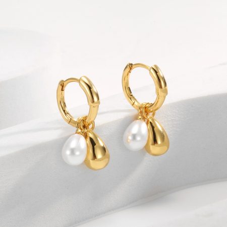 Eco-Friendly Copper Earrings with Real Gold Electroplating