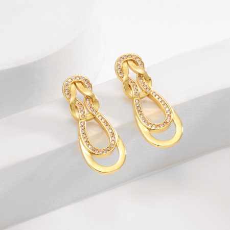 Eco-friendly Copper Real Gold Plated Earrings