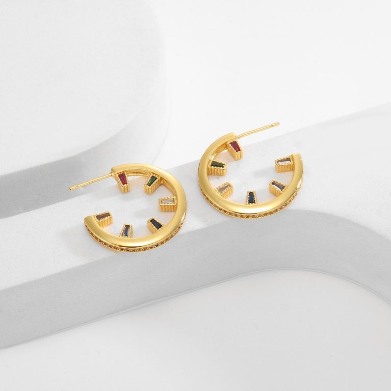 Eco-Friendly Copper Gold-Plated Luxury Minimalist Earrings