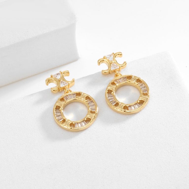 🔥 Hot-Selling Luxury-Style Eco-Friendly Copper Earrings with Real Gold Plating