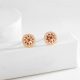 Eco-Friendly Copper Gold-Plated Rose Window Stud Earrings