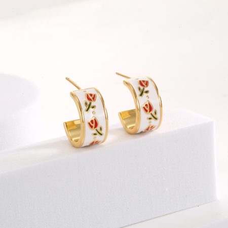Eco-Friendly Copper Real Gold Plated Tulip Earrings