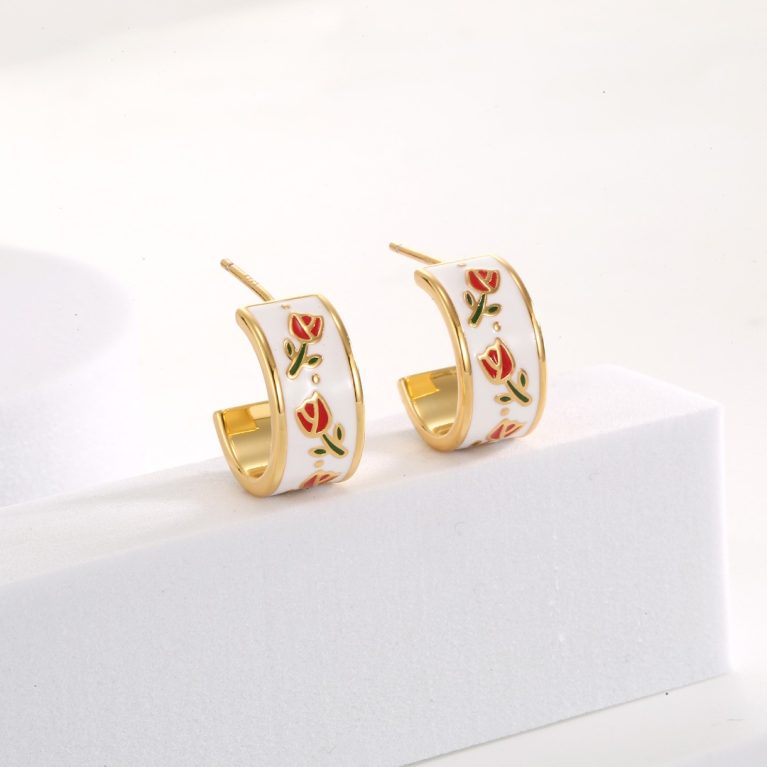 Eco-Friendly Copper Real Gold Plated Tulip Earrings