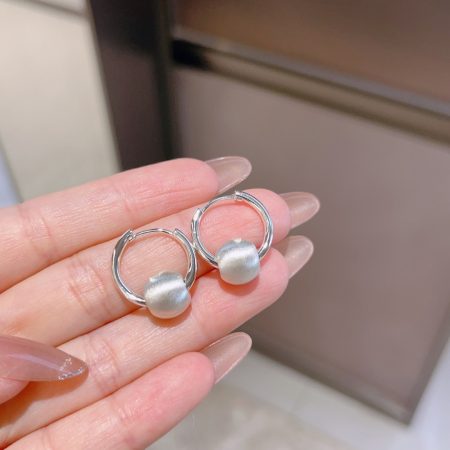 Hot-selling Bestseller Eco-friendly Copper Real Gold Plated Brushed Metal Ball Earrings